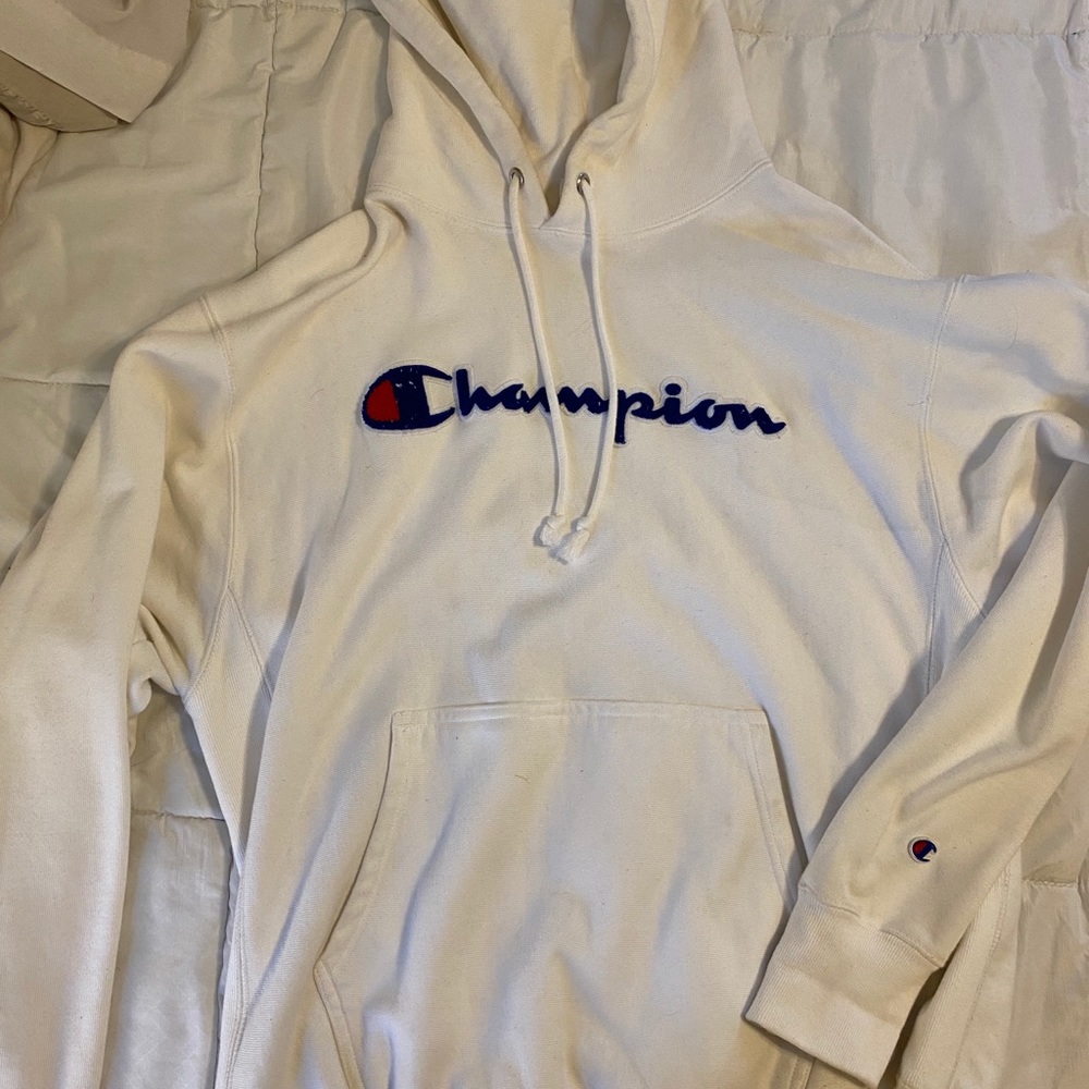 Men’s Champion Recerse Weave White Hoodie